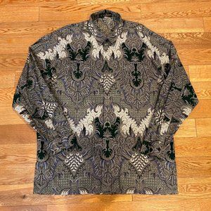 Batik Exclusive Mens Solo Indonesia Luxury Long Sleeve Button Up 4L